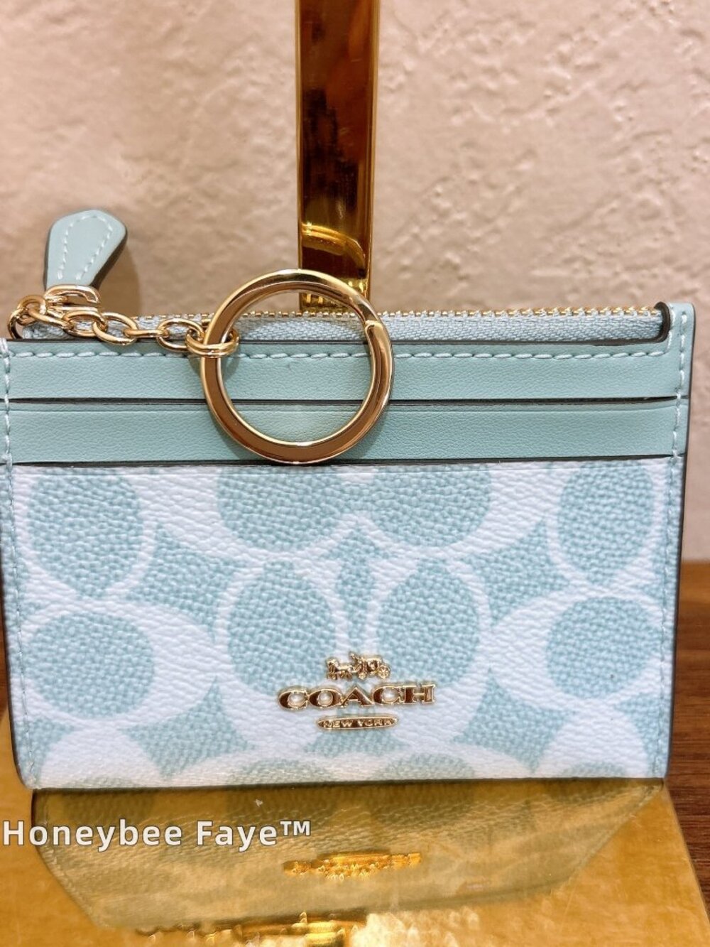 NWT Coach Mini Skinny ID Case In Signature Canvas CW870